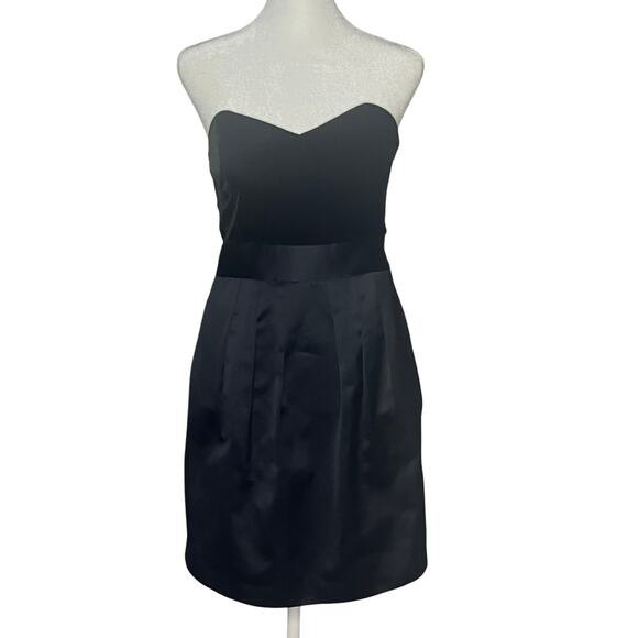 Theory Chanesa Strapless Velvet & Satin Black Mini Dress, Sz 8, Cocktail, Formal - Picture 3 of 9